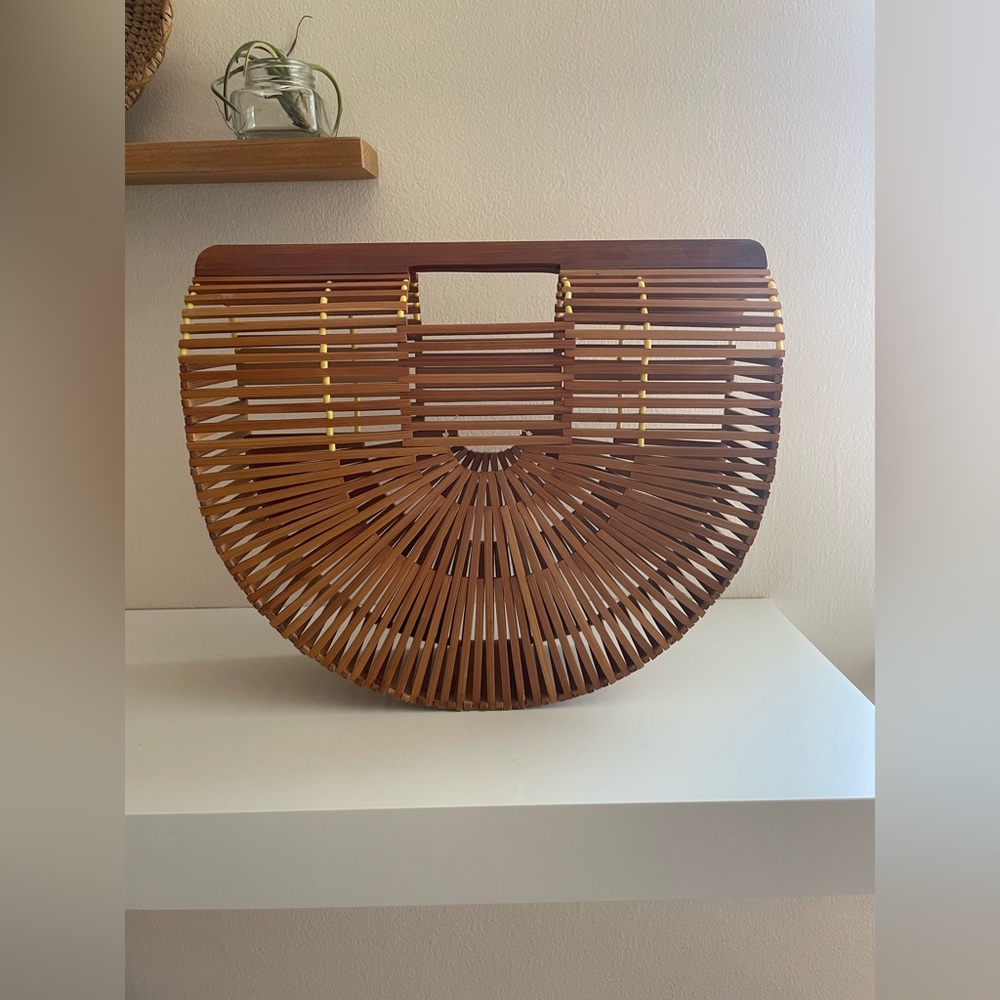 Vintage Bamboo Half-Moon Cage Bag - Picture 13 of 16